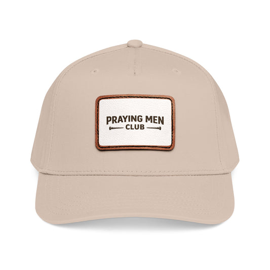 Praying Men Club Leather Patch Baseball Cap — Adjustable Snapback