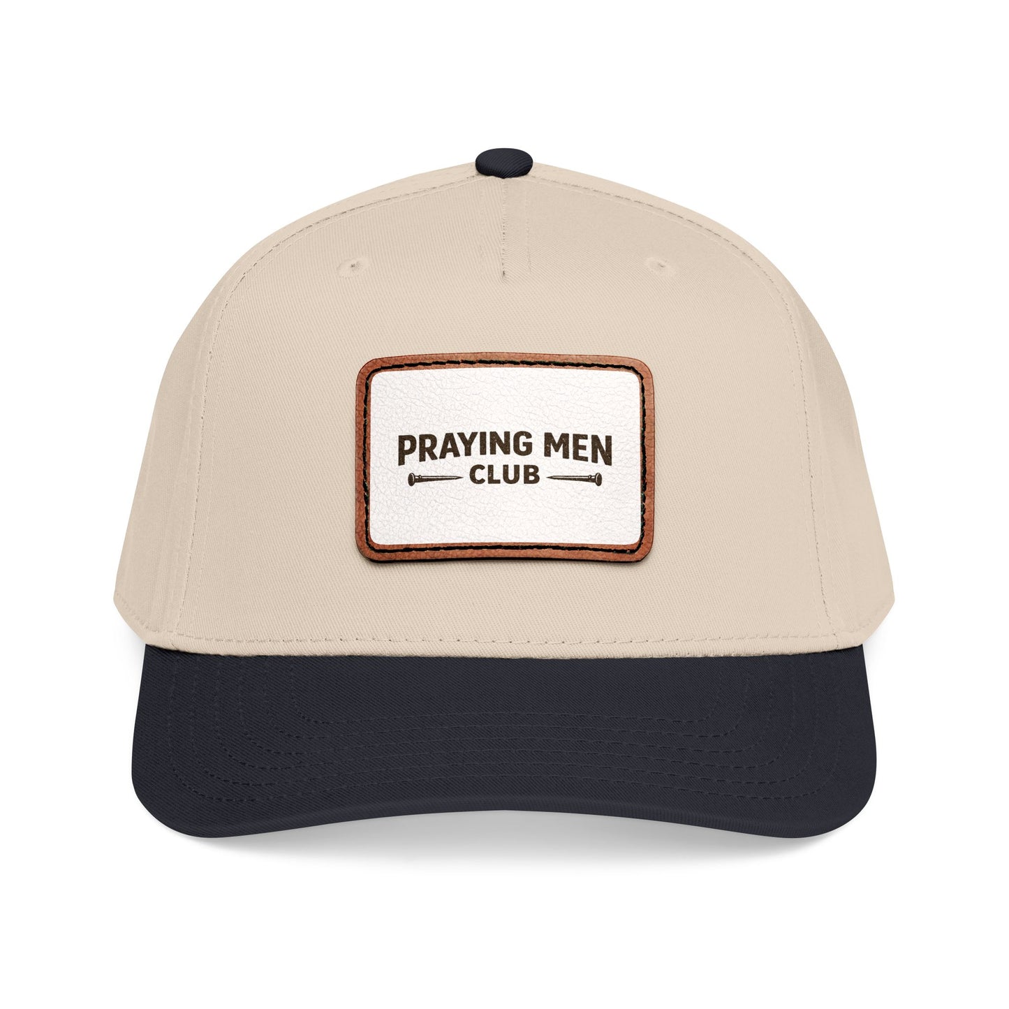Praying Men Club Leather Patch Baseball Cap — Adjustable Snapback